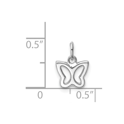14K White Gold Cut Out Butterfly Pendant