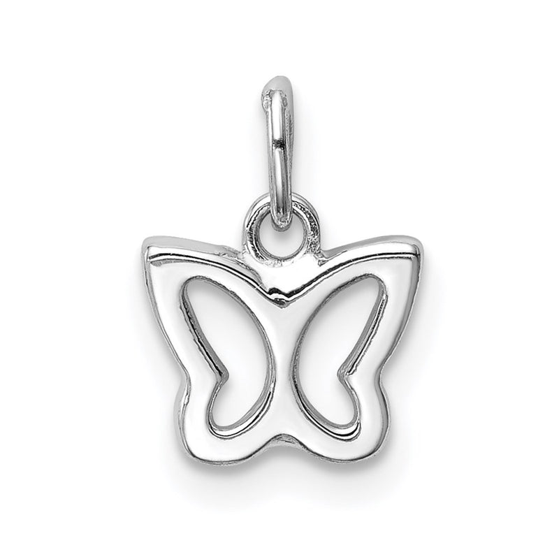 14K White Gold Cut Out Butterfly Pendant
