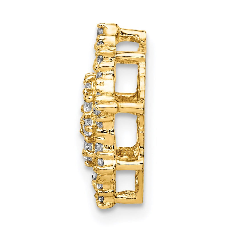 14k Yellow Gold 14K Fancy CZ Chain Slide Pendant