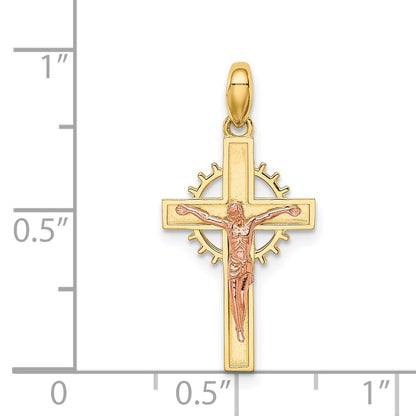 14k Two-tone 14K Two-tone Crucifix Pendant