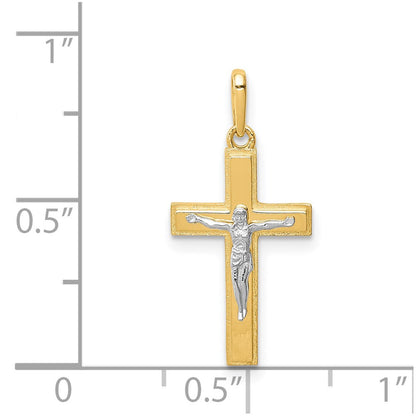 14k Two-tone 14K Two-tone Crucifix Pendant