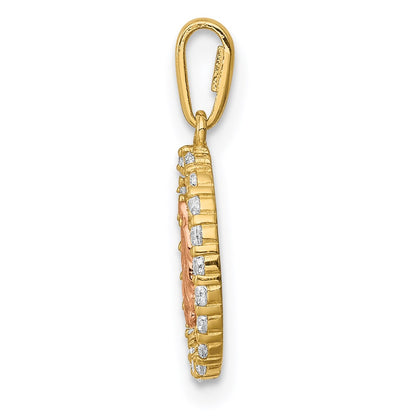 14k Two-tone 14K Two-tone Our Lady of Guadalupe CZ Pendant