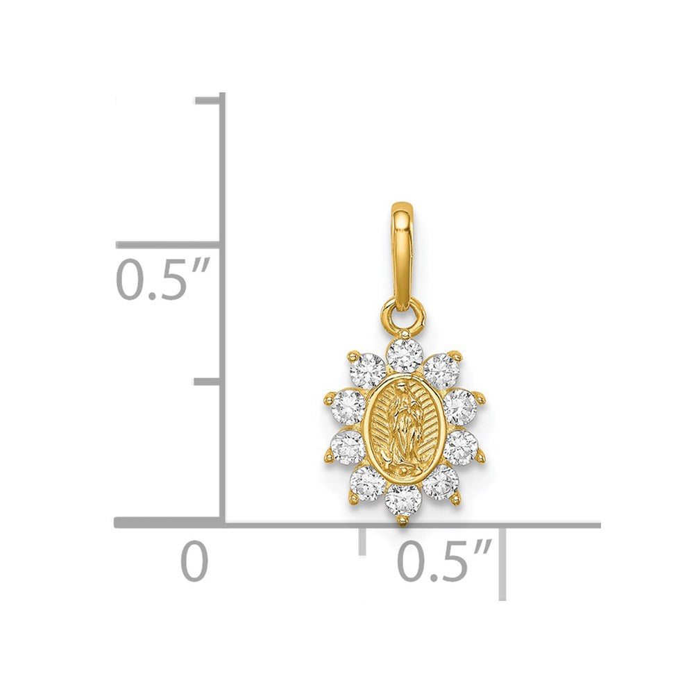 14k Yellow Gold 14K Our Lady of Guadalupe CZ Pendant