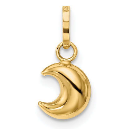 14k Yellow Gold 14k Polished Puffed Moon Charm