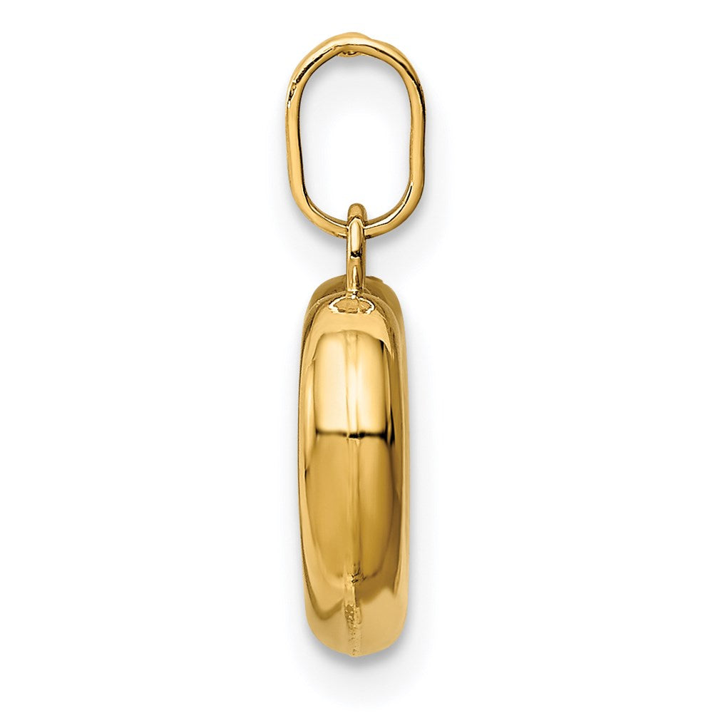 14k Yellow Gold 14k Polished Cut-out Puffed Heart Charm