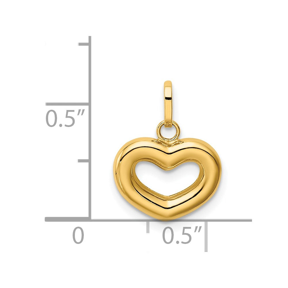 14k Yellow Gold 14k Polished Cut-out Puffed Heart Charm
