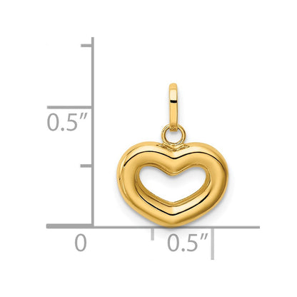 14k Yellow Gold 14k Polished Cut-out Puffed Heart Charm