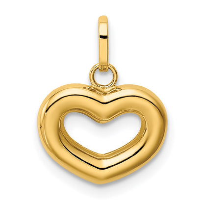 14k Yellow Gold 14k Polished Cut-out Puffed Heart Charm