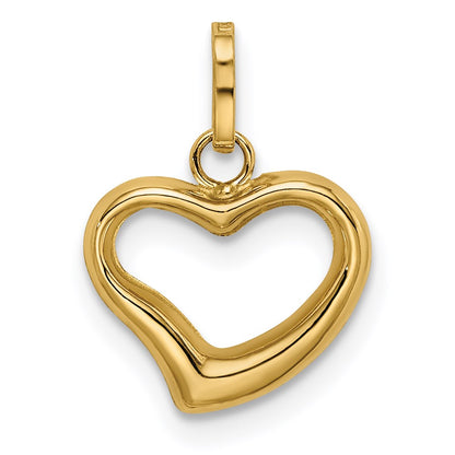 14k Yellow Gold 14k Polished Cut-out Puffed Heart Charm