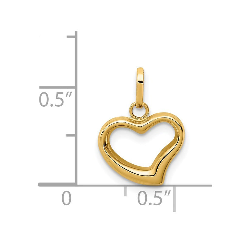 14k Yellow Gold 14k Polished Cut-out Puffed Heart Charm