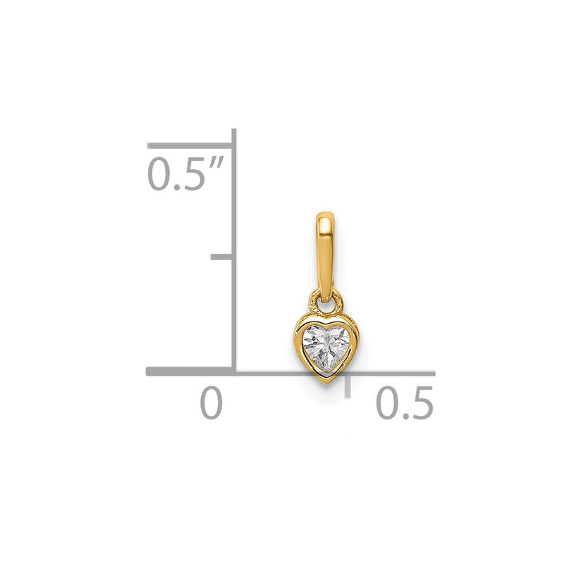 14k Yellow Gold 14K CZ Heart Dangle Pendant