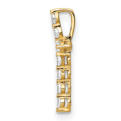 14k Yellow Gold 14K CZ Cross Pendant Chain Slide