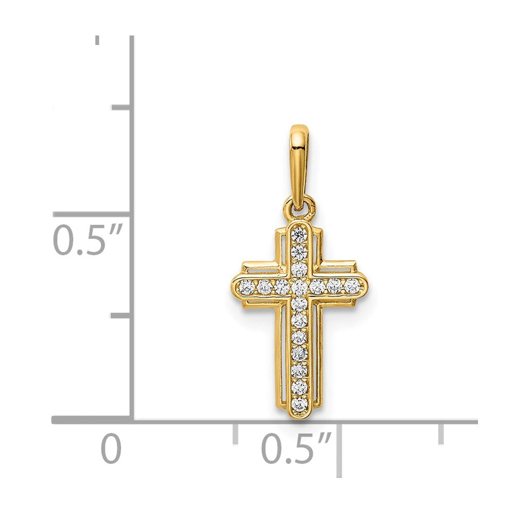 14k Yellow Gold 14K Cross CZ Pendant