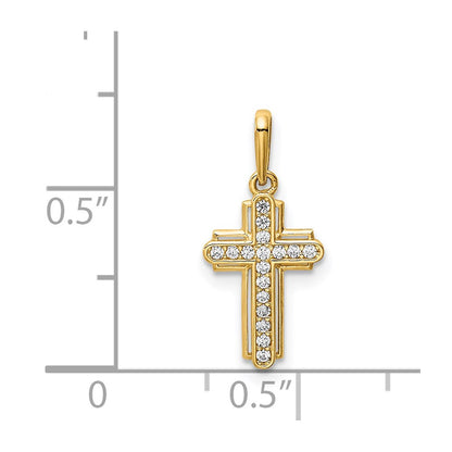 14k Yellow Gold 14K Cross CZ Pendant