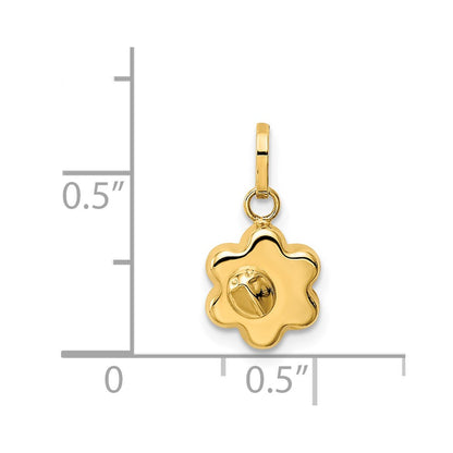14k Yellow Gold 14k Ladybug on a Flower Charm