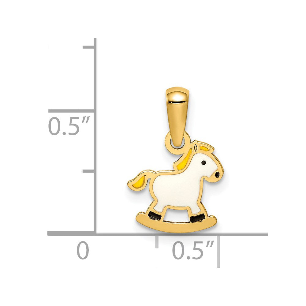 14k Yellow Gold 14k Enamel Rocking Horse Pendant