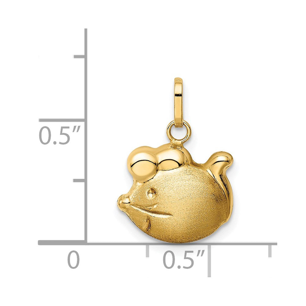 14k Yellow Gold 14k Satin & Polished Mouse Charm