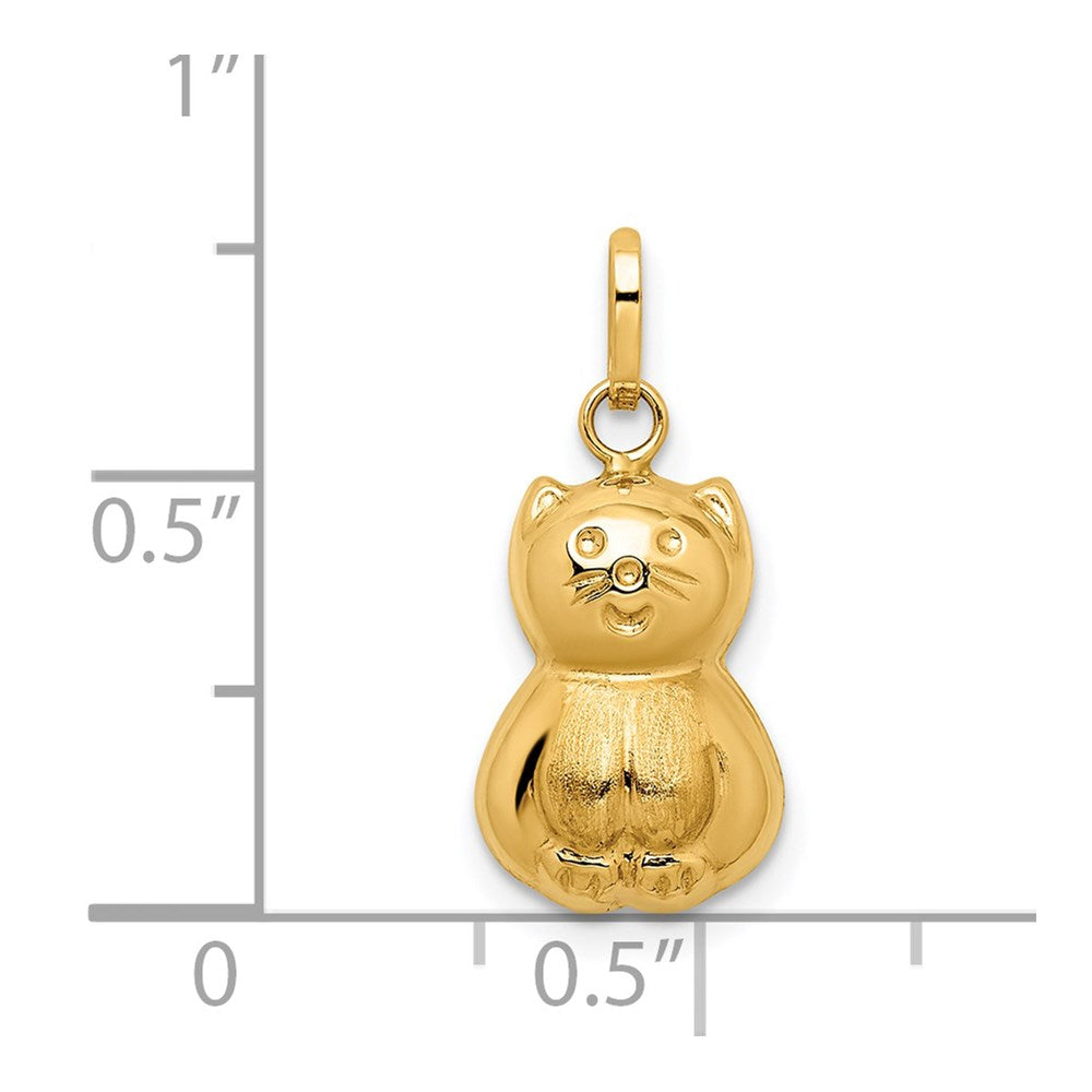 14k Yellow Gold 14k Satin & Polished 3D Cat Charm