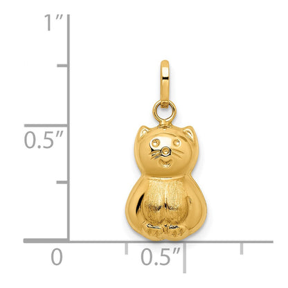 14k Yellow Gold 14k Satin & Polished 3D Cat Charm