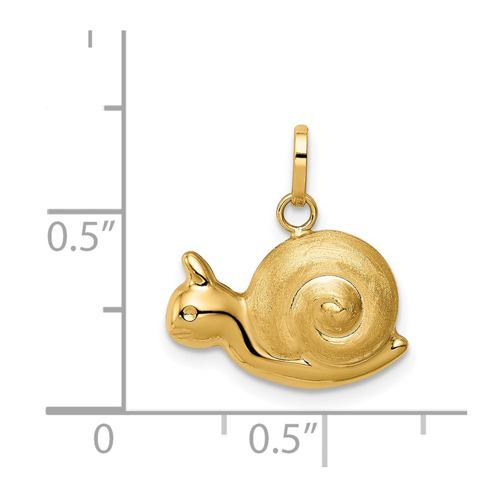 14k Yellow Gold 14k Hollow Satin & Polished Snail Charm