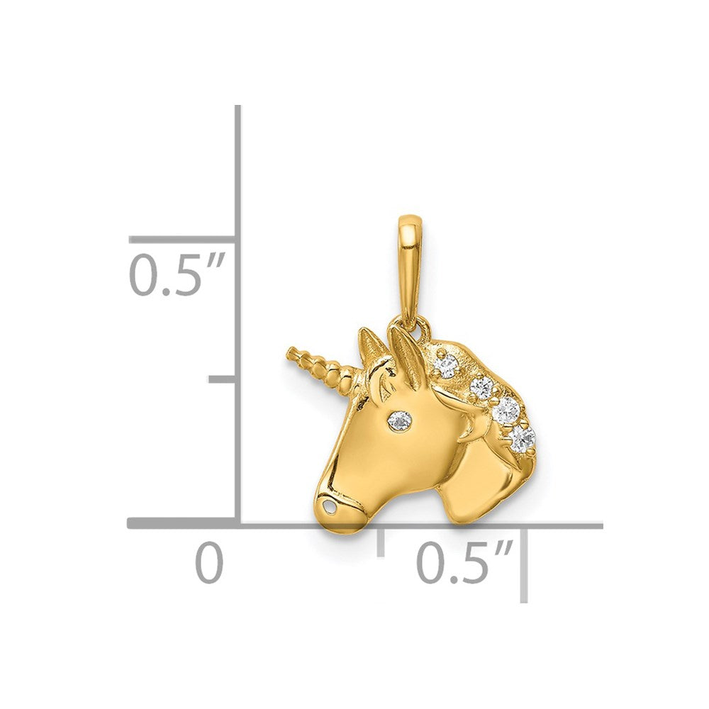 14k Yellow Gold 14K Unicorn CZ Pendant