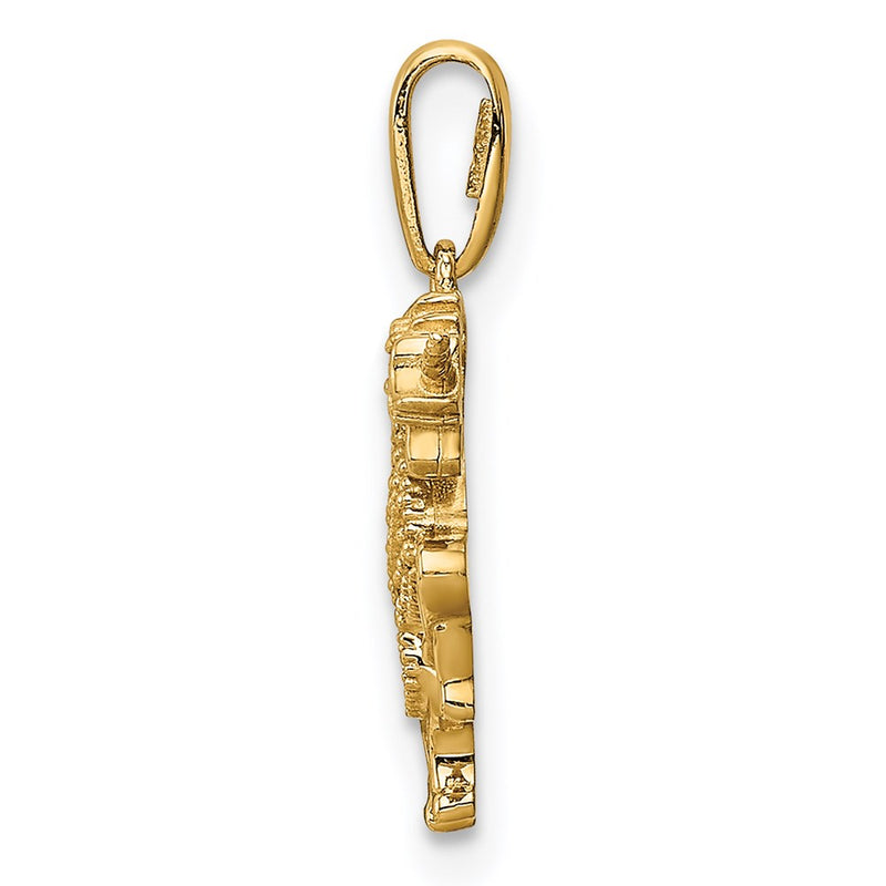 14k Yellow Gold 14K Rearing Unicorn CZ Pendant