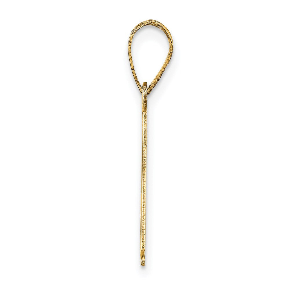 14k Yellow Gold 14k Polished Etched Letter A Initial Pendant