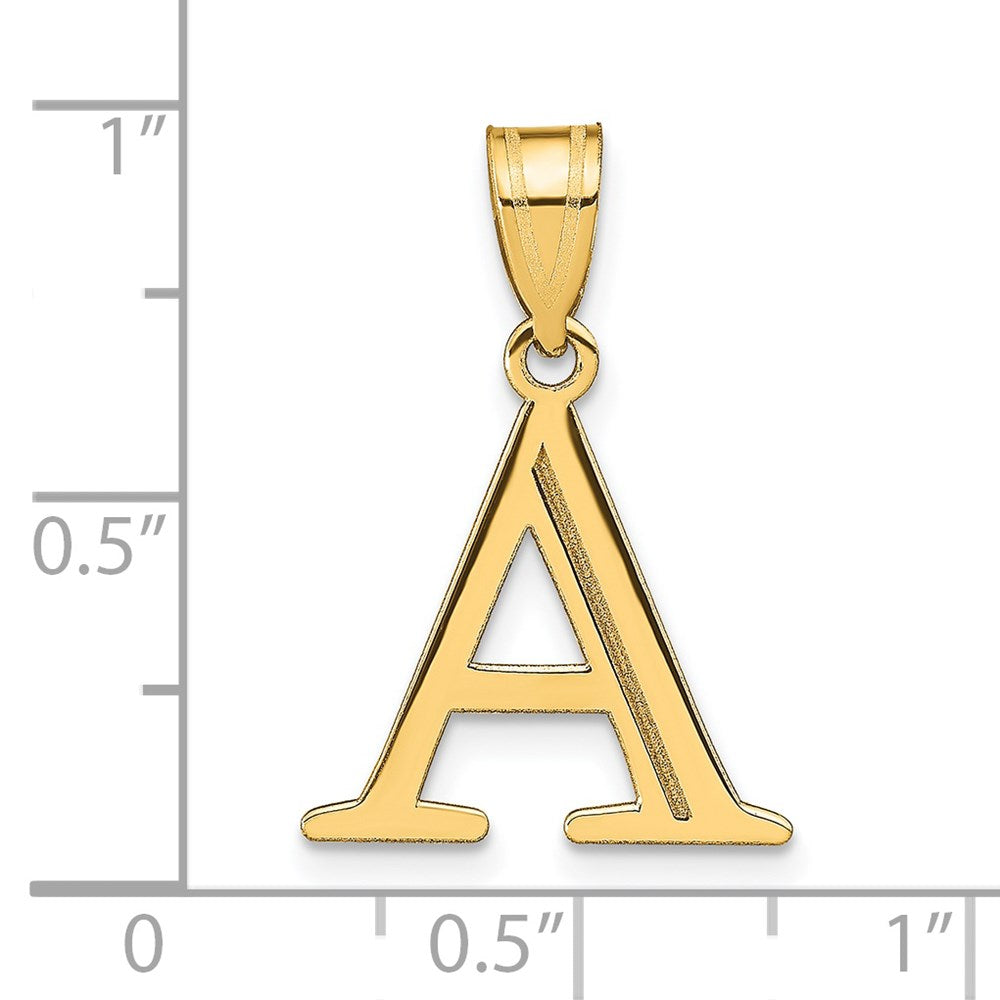 14k Yellow Gold 14k Polished Etched Letter A Initial Pendant