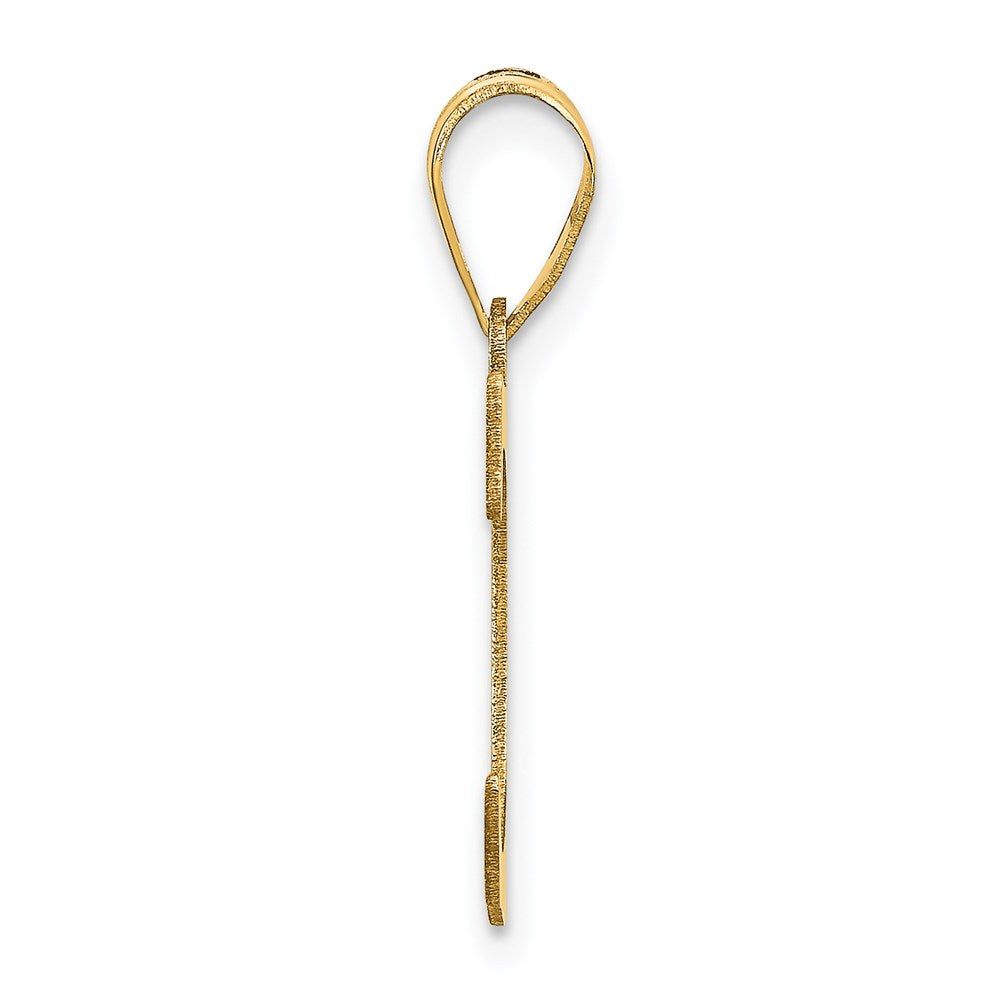 14k Yellow Gold 14k Polished Etched Letter C Initial Pendant