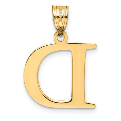14k Yellow Gold 14k Polished Etched Letter D Initial Pendant