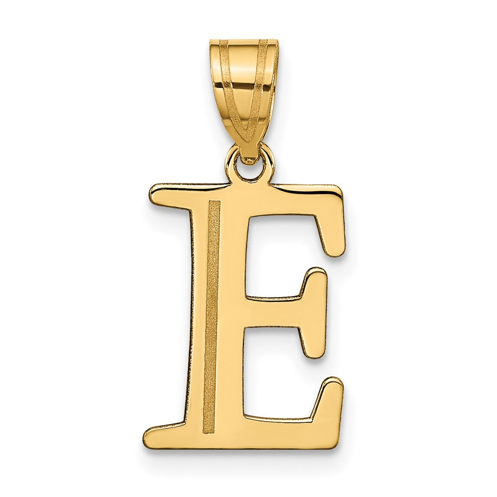 14k Yellow Gold 14k Polished Etched Letter E Initial Pendant