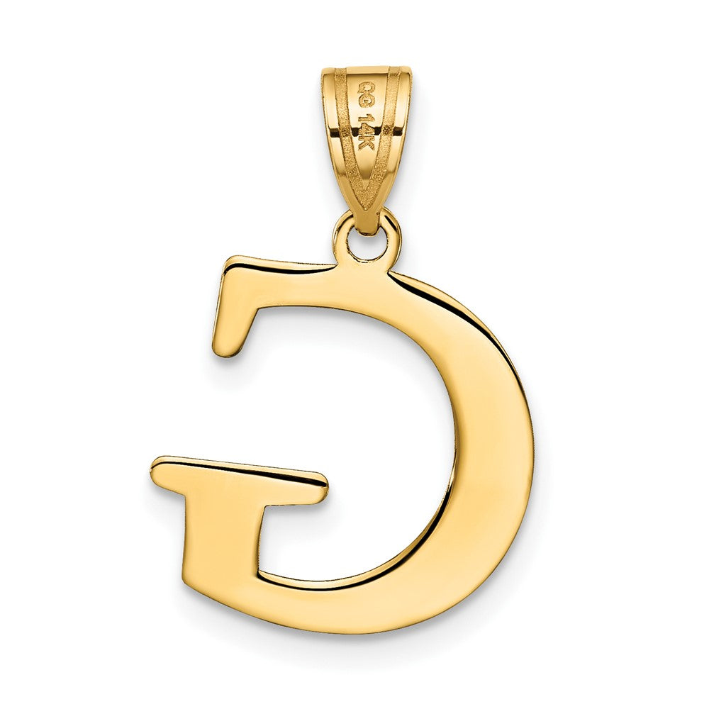 14k Yellow Gold 14k Polished Etched Letter G Initial Pendant
