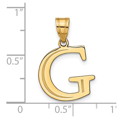 14k Yellow Gold 14k Polished Etched Letter G Initial Pendant