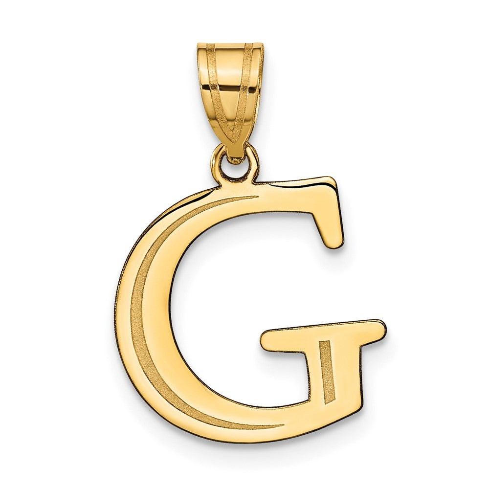 14k Yellow Gold 14k Polished Etched Letter G Initial Pendant