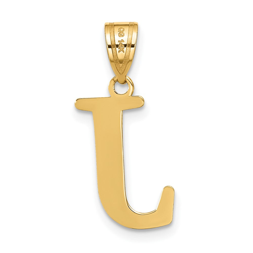 14k Yellow Gold 14k Polished Etched Letter J Initial Pendant