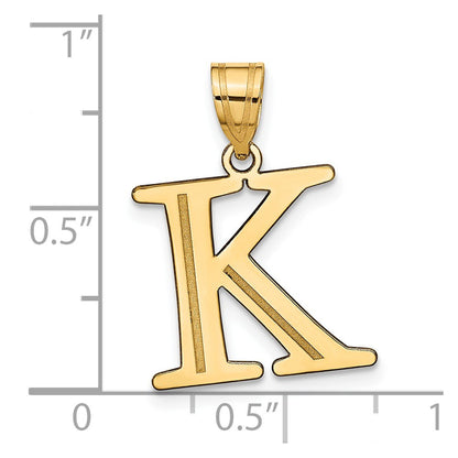 14k Yellow Gold 14k Polished Etched Letter K Initial Pendant