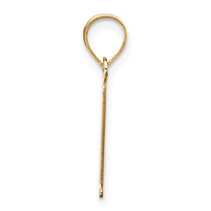 14k Yellow Gold 14k Polished Etched Letter L Initial Pendant