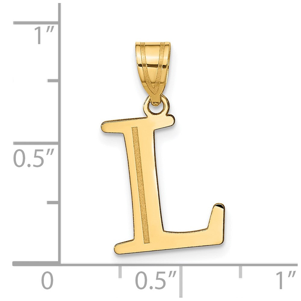14k Yellow Gold 14k Polished Etched Letter L Initial Pendant