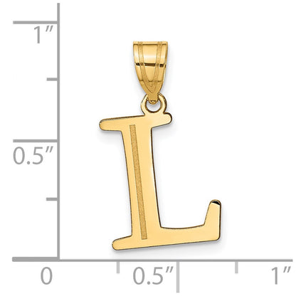 14k Yellow Gold 14k Polished Etched Letter L Initial Pendant