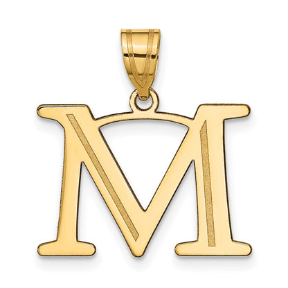 14k Yellow Gold 14k Polished Etched Letter M Initial Pendant