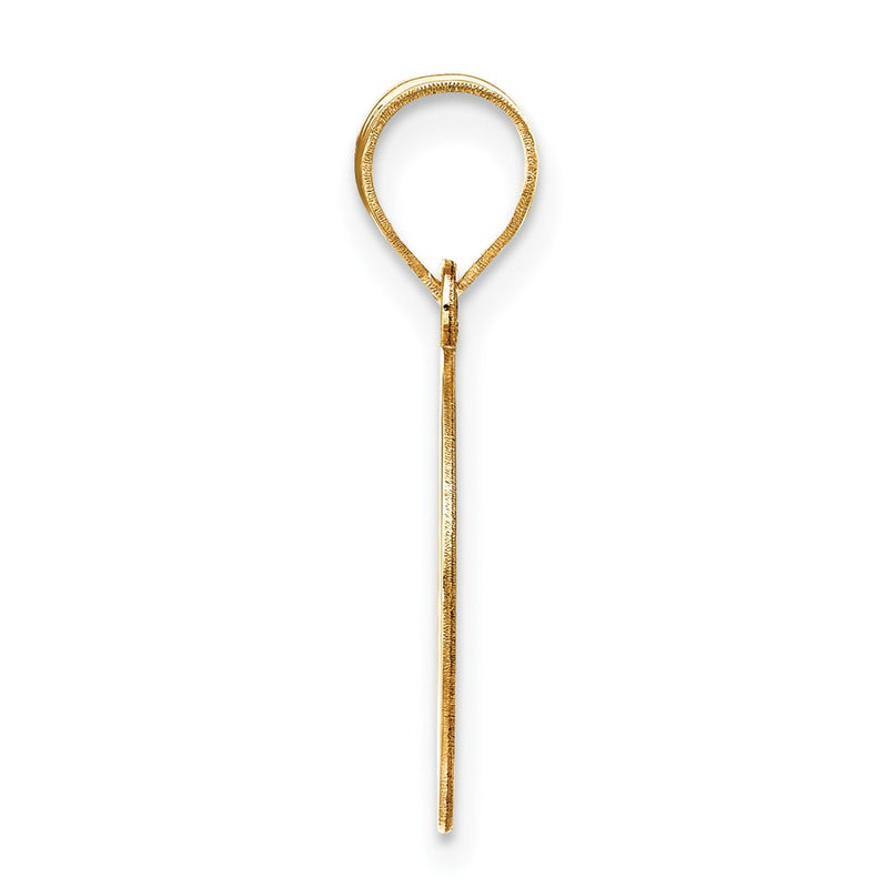 14k Yellow Gold 14k Polished Etched Letter O Initial Pendant