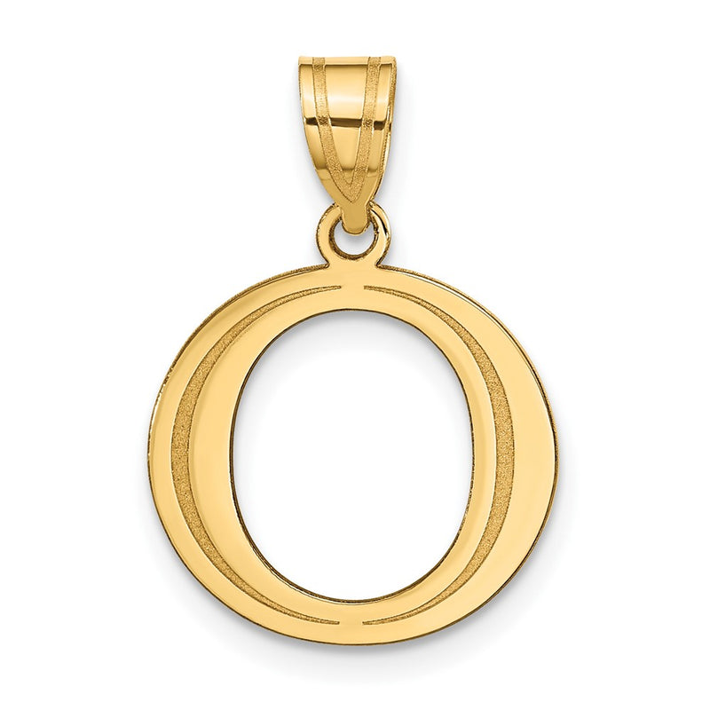 14k Yellow Gold 14k Polished Etched Letter O Initial Pendant