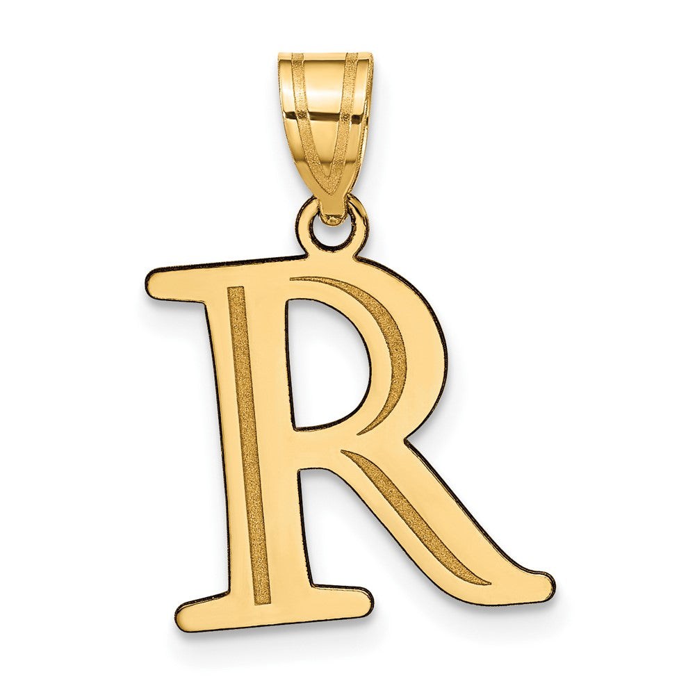 14k Yellow Gold 14k Polished Etched Letter R Initial Pendant