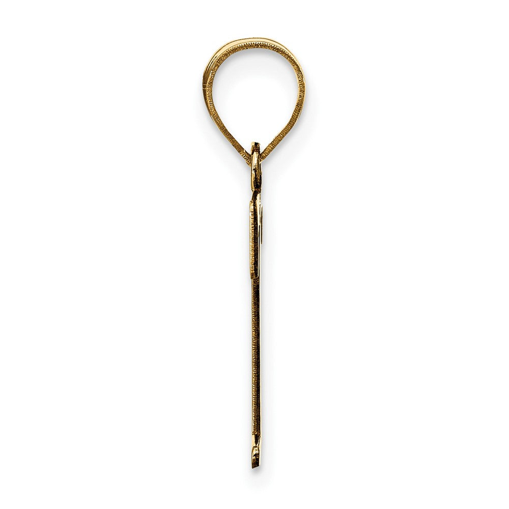 14k Yellow Gold 14k Polished Etched Letter T Initial Pendant