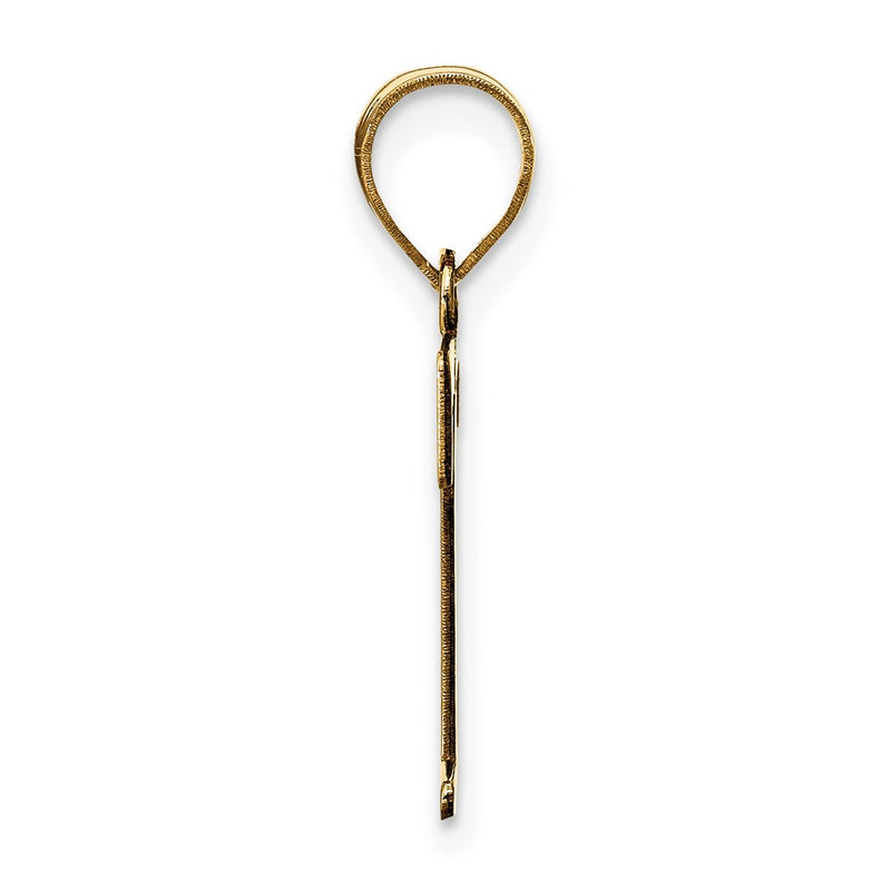 14k Yellow Gold 14k Polished Etched Letter T Initial Pendant