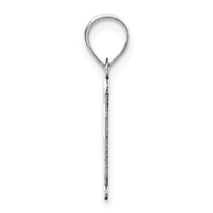 14k White Gold 14kw Polished Etched Letter F Initial Pendant