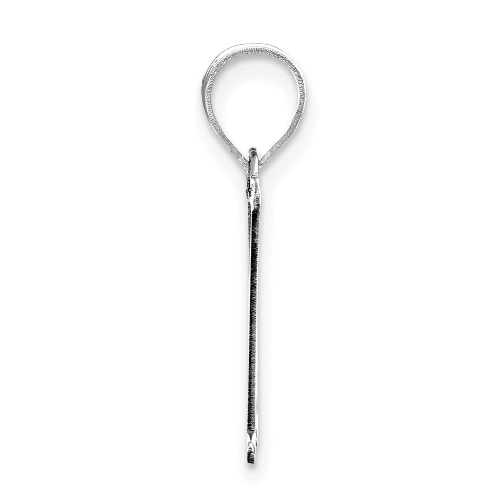 14k White Gold 14kw Polished Etched Letter H Initial Pendant