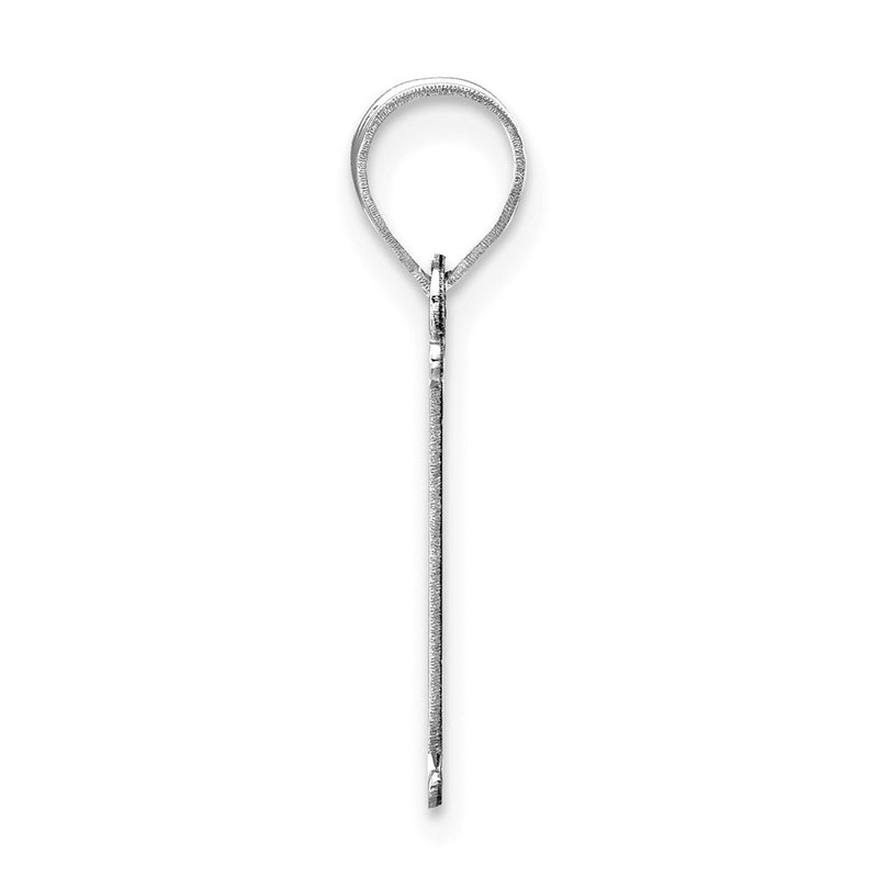14k White Gold 14kw Polished Etched Letter I Initial Pendant