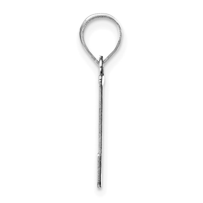 14k White Gold 14kw Polished Etched Letter J Initial Pendant