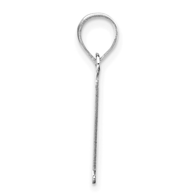 14k White Gold 14kw Polished Etched Letter L Initial Pendant